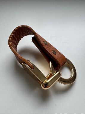 Gold-Tone & Brown Leather Loop Bracelet